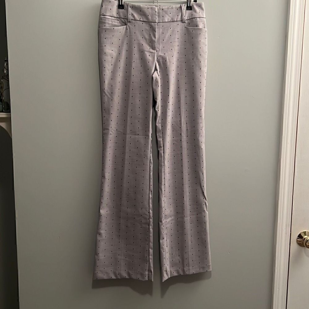 7th Avenue Women's Gray Mid-Rise Micro Dot Bootcut Pants